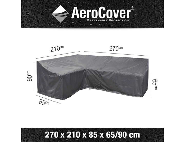 AeroCover Atmungsaktive Schutzhülle für Lounge-Sets 270x210x85xH65/90 cm L-Form (links)